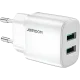 Charger Mobile Joyroom Dual Usb To Type-C Mini Fast Charger 2.4A L-2A123 White